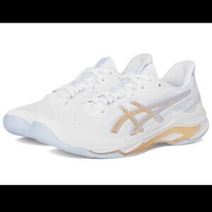ASICS Netburner Ballistic FF 4 White Champagne Women’s Wide 8.5 Volleyball NEW